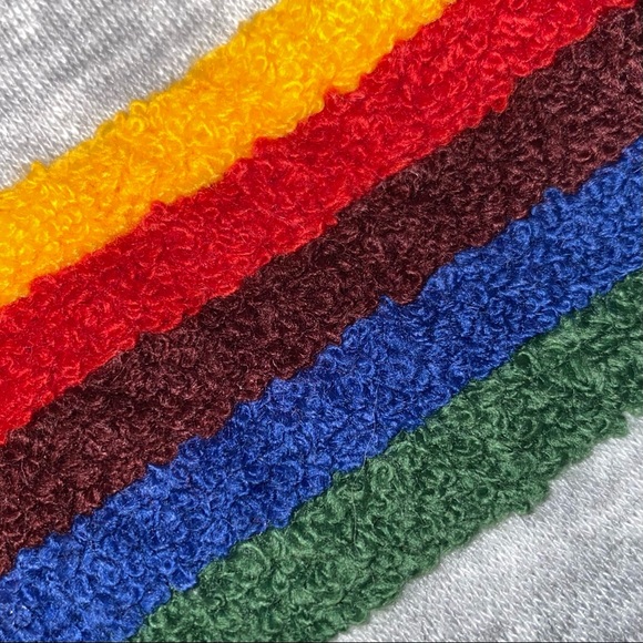 Somewhere Over the Rainbow Grey Cropped Hoodie - Picture 4 of 5